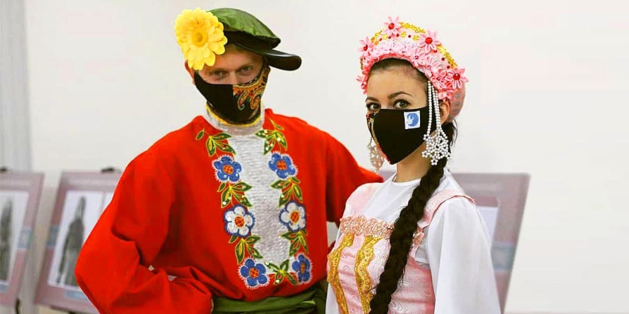 На открытии выставки Народы России в Нур-Султане